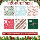 4 x 6 Pcs Advent Calendar Gift Wraps 7.5" x 7.5" Christmas Calendar Protective Sleeves for 7" x 7" Christmas Wall Calendars, Holiday Advent Gift Wraps Bags for Friends Family Teachers