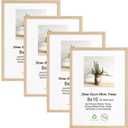 LYYYXGYP 8x10 OAK Wood Picture Frame 4 Pack Wooden Photo Frame Natural Solid Wood Color Frame with Plexiglass for Wall Hanging or Tabletop Display