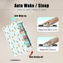 ForeverSong Magnetic Case for Kindle Paperwhite (6.8"/7") - Auto Wake/Sleep Cover with Dual Hand Strap, Card Pocket and Stand Feature, Compatible with Kindle colorsoft 2024.Blue Grid