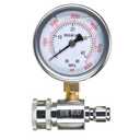 RIDGE WASHER Pressure Washer Gauge with 3/8 Inch Quick Connect Socket and Plug, 6000 PSI