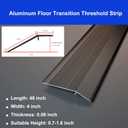 NeatiEase Threshold Ramps for Doorways, 48" Metal Floor Transition Strip Replacement, Aluminum Floor Reducer Molding for Carpet/Entry Door/Tile/Threshold/Wheelchair (Black)