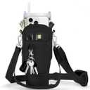 linmaya Water Bottle Carrier Bag with Phone Pocket for Stanley Cup 40/30oz,Insulated Neoprene Water Bottle Holder Cross-boday Bag with Adjustable Shoulder & Handheld Strap Stanley Cup Accessories