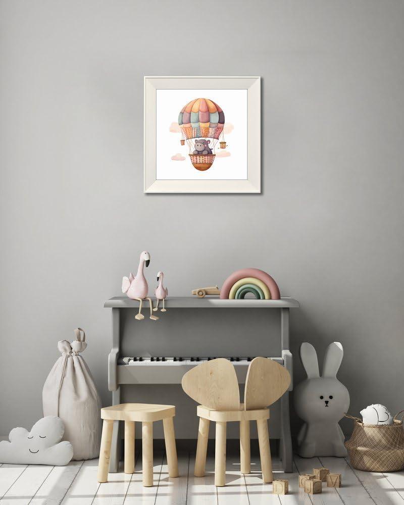 Hippo 2, 14" x 14" Printed on Canvas Wall Art