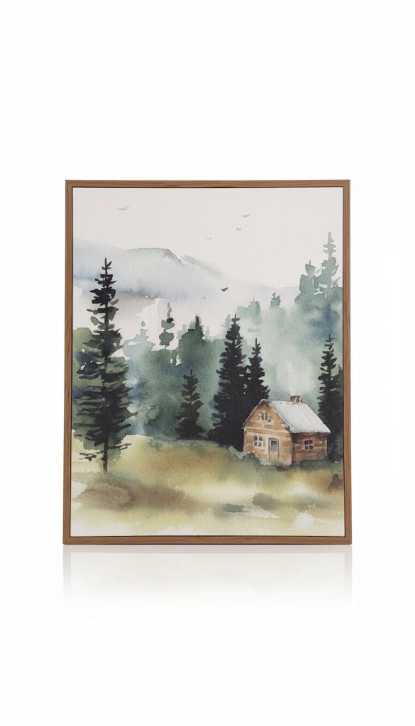 Shevlin Park Painting Oregon Bend Landscape Watercolor Art Print Pine Trees Painting Nature Wall Art Woodland Wall Decor, +14x17