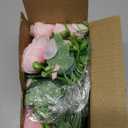 Mkono Peonies Artificial Flowers, Small Silk Flowers for Home Decor Indoor Fake Bouquet Faux Floral Arrangements Dining Table Centerpieces for Kitchen Bridal Wedding Party Decor Pink