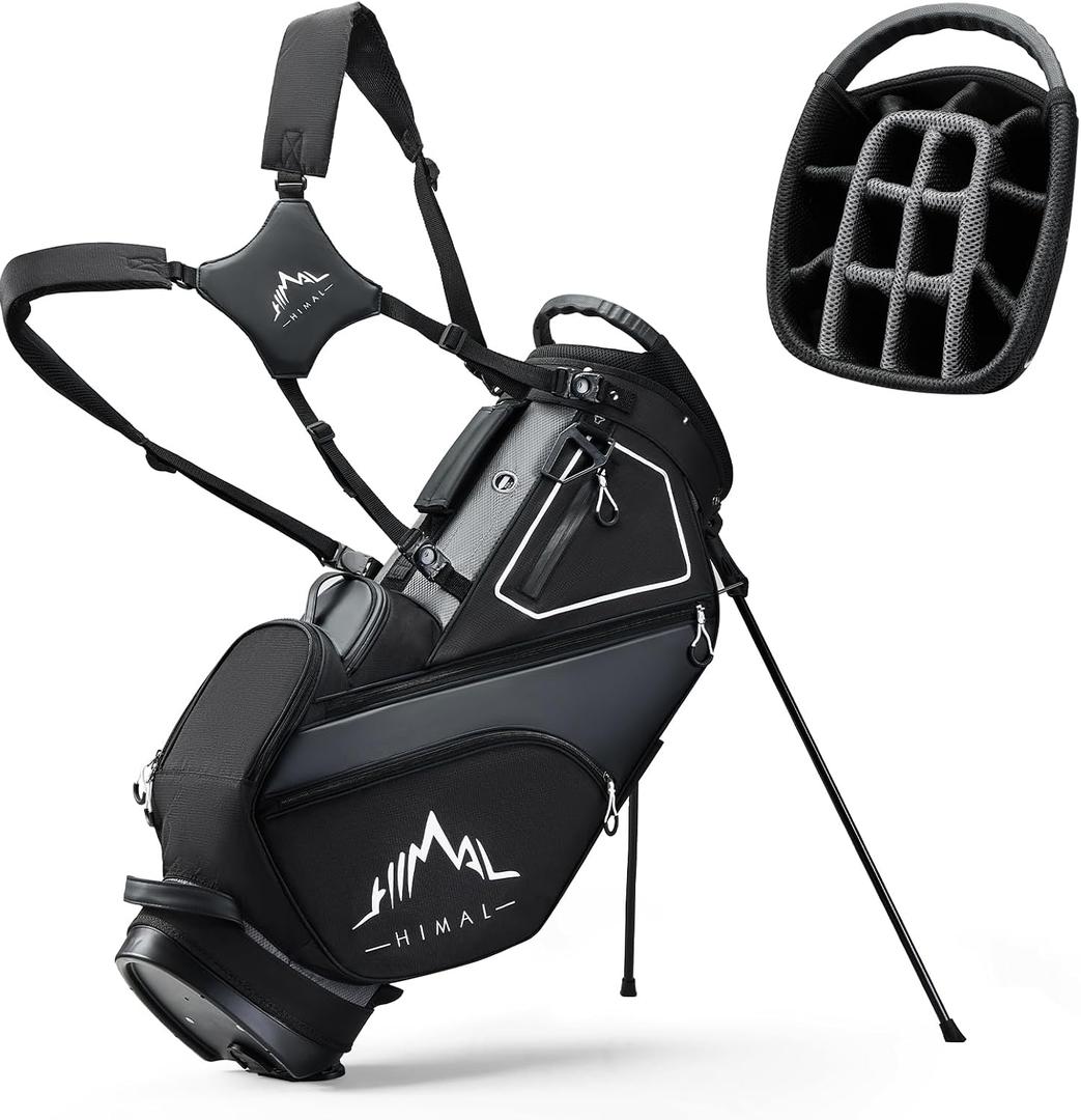 uniHimal 14 Way Dividers Golf Stand Bag Lightweight, Golf Bag for Men Women with Multiple Pockets, Dual Strap and Rain Cover Hood