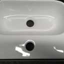 Small Vessel Sink 17"x12" Wall Mount Bathroom Sink Wall Mounted Oval Wall Hung Mini White Porcelain Ceramic Floating Tiny Sink,Easy Install, Durable, Space-Saving, Ideal for Home,RV, 16.5"x11.5"x5"