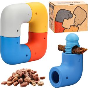 Dog Puzzle Toys Bully Stick Holder & Treat-Dispensing Function Natural Rubber Chew Toys for Dogs Boredom Busters Dog Toys chewers for Medium & Large Breeds (1)