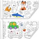 Keweis 2 Pcs Children's Drawing Roll, Coloring Paper Roll for Kids, 11811.8 Inch Sticky DIY Painting Drawing Paper Rolls for Toddler, Christmas Gift, Wall Coloring Paper Stickers