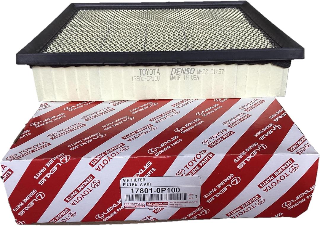 Genuine Toyota Engine Air Filter, OEM Part 17801-0P100, Denso Made in USA