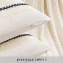 Laolitou Boho Pillow Covers 1818 Pack of 2, Decorative Rustic Cotton Linen Soft Blue Throw Pillow Cover for Living Room Sofa Bedroom Couch Cushions Home Decor