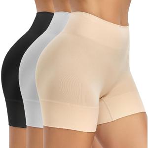 BESTENA 3 Pack Slip Shorts for Under Dress Anti Chafing Shorts Boyshorts Panties for Women (XL)