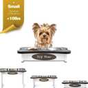 Elevated Dog Bowls for Large Dogs, DIY Dog Name Farmhouse Small Stand, Wood Raised Stand with 2 Stainless Steel Bowls, Food Bowl with Anti-Slip Feet Feeder (Small - 3'' Tall)