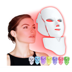 Red Light Mask for Face, 7 Custom Modes with Infrared, 850nm Infrared & Red Light Masks, Portable with Timer for Home Use