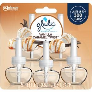 Glade PlugIns Refills Air Freshener, Scented and Essential Oils for Home and Bathroom, Vanilla Caramel Twist, 3.35 Fl Oz, 5 Count Glade PlugIns Refills Air Freshener, Scented and Essential Oils for Home and Bathroom, Vanilla Caramel Twist, 3.35 Fl Oz, 5 Count