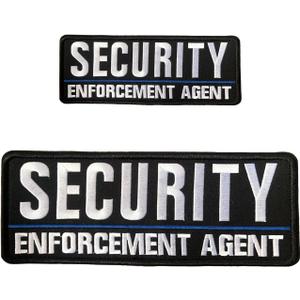 Police Embroidered Military Tactical Patches Hook and Loop, for Officer Guard Uniforms Vest, Jacket, Carrier, Hat (2pcs Security)