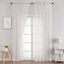 Sheer Ivory Curtains for Bedroom Living Room 90 Inches Long 2 Panels Set, Soft Airy Light Filtering Sheer Window Treatments, Modern Rod Pocket Curtains Drapes, Each 59" Wx90 L Inch