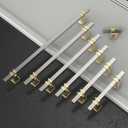 Amerdeco 20 Pack Brushed Satin Nickel and Gold Cabinet Knobs 1.46 Inch(37mm) Single Hole Cabinet Handles Rectangle Dresser Knobs Drawer Knobs and Pulls for Bathroom Cabinets ZH0067
