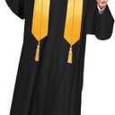 Syhood 4 Pieces 2026 Unisex Graduation Matte Gown Cap Tassel Stole Set Honor Cord for Graduation (Black), 48'', Fits Height 5'3-5'5''