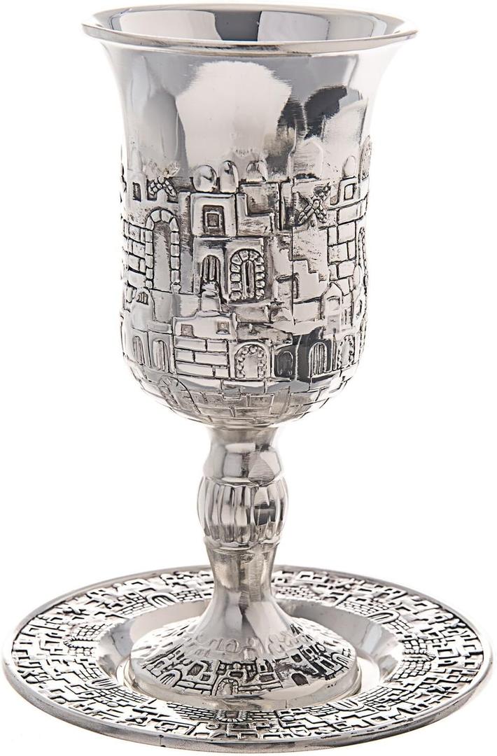 818 Silver Plated Kiddush Cup, 1 Count (Pack of 1)