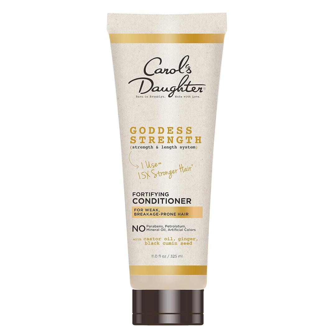 Carol's Daughter Goddess Strength Fortifying Conditioner For Wavy, Coily and Curly Hair, Sulfate Free Conditioner with Castor Oil for Weak Hair, 11 Fl Oz