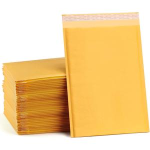 UCGOU Kraft Bubble Mailers 10.5x16 Inch 25 Pack Yellow Padded Envelopes #5 Large Mailing Packages Self Sealing Tear Resistant Boutique Bulk Mail Shipping Bags for Clothes Book and More