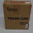 TIPGO Slim Bathroom Trash Can with Lid Soft Close, Step Pedal, 6 Liter / 1.6 Gallon Stainless Steel Trash Bin, Small Garbage Cans for Bedroom, Office, Kitchen (White)