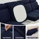 DISSA Waterproof Couch Cushion Covers, Washable Sofa Cushion Covers, Stretch Sofa Slipcovers, Thick Jacquard Fabric, Couch Sofa Covers for Pets Furniture Protector(Chaise Cover, Navy)