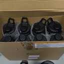 Shellwei 10 Pcs Aluminum Metal Water Bottles Bulk 24 oz Lightweight Leak Proof Sports Water Bottle with Snap Lid Reusable Bottle for Travel Camping Hiking (Black)