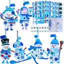 Winlyn 24 Sets Christmas Craft Kits Winter Crafts DIY Holiday Snowman Ornaments Decorations Snowman Festive Foam Stickers Christmas Arts and Crafts for Kids Home Classroom Art Activities Party Favors