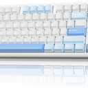 AULA F87 Wireless Mechanical Keyboard, 75% TKL Custom Hot Swappable Gaming Keyboards with PBT Keycaps, Pre-lubed Greywood Switches, RGB Backlit Creamy Keyboard, 2.4GHz/USB-C/BT5.0 (Salt White Blue)