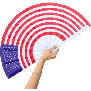 American Flag Fan-Folding Hand Fans-13 inch Large Rave Fan Popping Fan Clacking Fans for Line Dancing Outdoor,Wedding,Party,Decoration (American Flag,2 Pack)