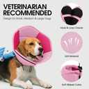 Dog Cone - Soft Cone for Dogs to Stop Licking, Pet E-Collar Alternative After Surgery, Adjustable Pet Recovery Collar for Wound Healing, Pink Medium (Pink)