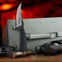 Tactical Everyday Carry Pocket Knife Fixed Blade Knife EDC Hunting for Camping, Hiking, Hunting, Wilderness survival with Nylon Bag (Black handle)