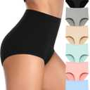 Annenmy High Waisted Panties Women's Cotton Underwear Full Coverage Briefs Soft Breathable Stretch Briefs Regular & Plus Size (X-Large, Multicolor)