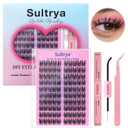 9 x DIY Eyelash Extension Kit 100pcs Clusters HANDMADE Faux Mink Individual Clusster Lahses for Natural Fluffy Wispy Looks False Eyelashes Self Application at Home with Bond Seal Tweezers (13mm, S01 KIT)