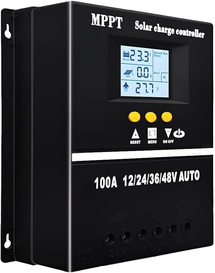 80A MPPT Solar Charge Controller 12V 24V 36V 48V LCD Display Battery Intelligent Regulator Max 100V Input Dual USB for Lead-Acid/Lithium