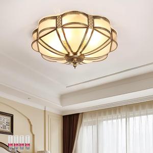 Brass Flush Mount Ceiling Light Elegant 4 Lights Bedroom Ceiling Lamp with Glass Shade, 17.7" Brass Flush Mount Ceiling Light Elegant 4 Lights Bedroom Ceiling Lamp with Glass Shade, 17.7"