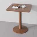 23.62" Mid-Century Modern Square Dining Table for 2 People, Small Dining Room Table with Sturdy Pedestal, Square Kitchen Table for Dining Room, Kitchen, Living Room, Restaurants, Cafes