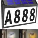 Solar House Numbers Light, T-SUNUS Lighted House Numbers Sign Plaque Address Numbers for Houses Waterproof LED Solar Powered Address Sign for Houses Mailbox Street Yard
