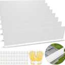 Gutter Valley Splash Guards, 15.7 x 3.5 Inch 8 Pack Gutter Guard, Aluminum Rain Gutter Guard Downspout Rain Diverter for Roof Shingle, Rain Drip Guard for Straight House (White)