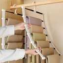 SEVEN LUCKY LIGHT 6 Tier Pants Hangers Space Saving up to 80%, 3 Packs Cloud Ladder Vertical Hangers for Pants, Leggings, Organizers for Apartment & Small Wardrobe Storage, Dorm Room Essentials