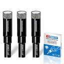 3-Pack 5/8" Diamond Core Drill Bits Set, 16mm Tile Drill bits for Ceramic Porcelain Marble Granite Tile Stone Glass Brick, Integrated Coolant for Fast Dry Drilling, Round Shank, With Storage Case