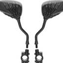 1 Pair Bicycle Mirror,Big View Bike Rear View Mirror Blindsight Multi Angle Adjustable Bike Mirror Billet Aluminum Chrome Plated Outside Skull Claw Style Also suitable for motorcycle mirror (Black)