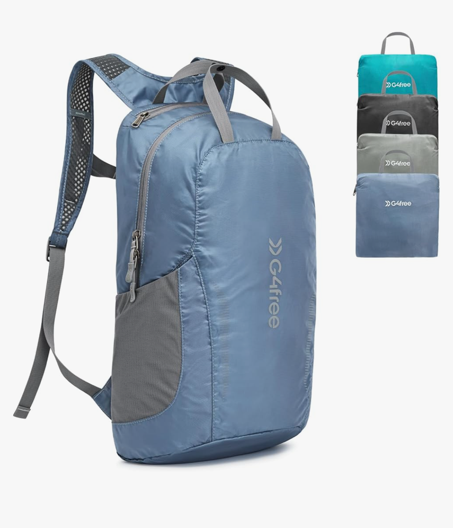 G4Free 25L Lightweight Hiking Backpack Packable Foldable Sport Travel Daypack Water Resistant for Women Men（Blue）