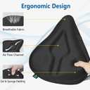 Zacro Bike Seat Cushion - Gel Padded Bike Seat Cover for Men Women Comfort, Extra Soft Exercise Bicycle Seat Compatible with Peloton, Outdoor & Indoor Bike Saddles