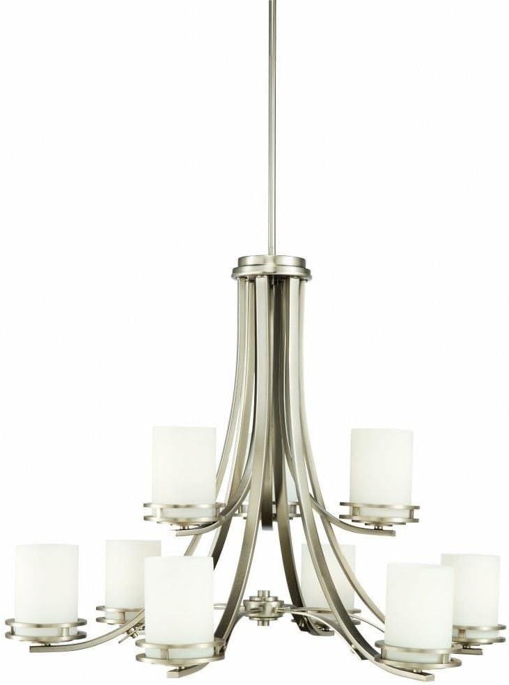 Kichler Hendrik 25.75" 9 Light Chandelier with Satin Etched Cased Opal Glass Brushed Nickel