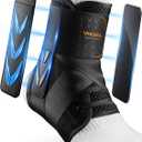 Slim-Fit Ankle Brace for Sprained Ankle, Quick Lace Up Ankle Support for Women Men with 2 Auto-Shaped Pads, Air Fabric Cool Ankle Stabilizer for Injury Recover, Running,Sports,S(10-11.6) (Black)