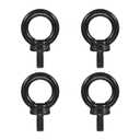 PATIKIL Lifting Eye Bolts M6 x 12mm, 4 Pcs 304 Stainless Steel Shoulder Ring Threaded Screw Machinery Shoulder Eyebolt for Lifting Hanging, Black