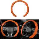 Mandark Car Steering Wheel Cover, Suede Sport Vehicle Steer Wheel Protector Fitting 15 Inch, Non-Slip Comfortable Automotive Interior Decoration Accessories, Universal for Most Cars (Orange)